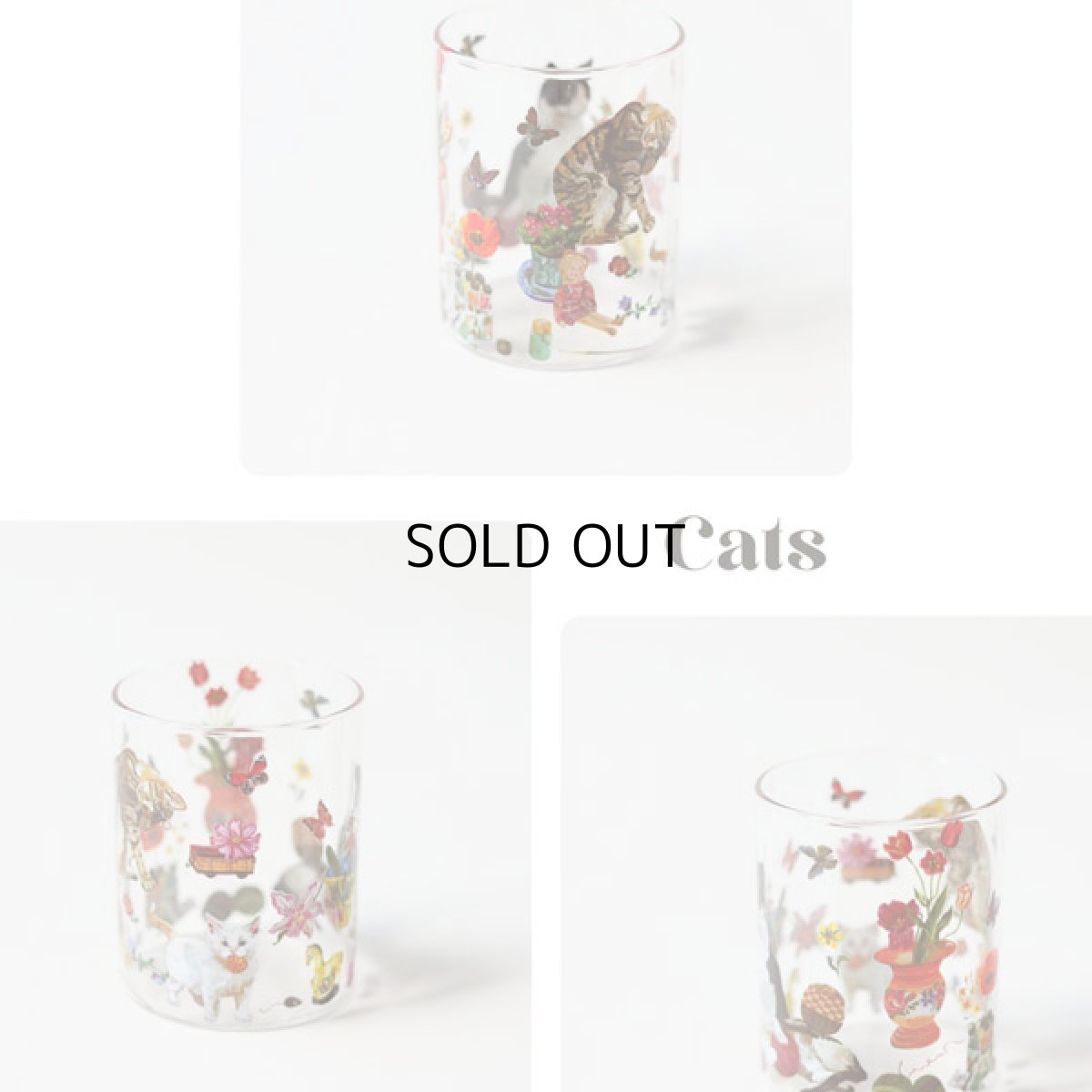 画像10: 【Nathalie Lete】Heat resistant Middle glass｜ナタリー・レテ　耐熱ガラスコップ｜4種類から選べる♪ Jungle/Cats/Rabbits/Circus｜猫ねこネコ (10)