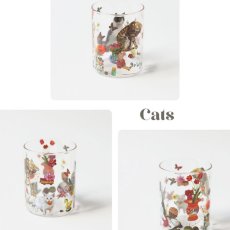 画像8: 【Nathalie Lete】【４種セット♪】Heat resistant Middle glass｜ナタリー・レテ　耐熱ガラスコップ｜Jungle/Cats/Rabbits/Circus｜猫ねこネコ (8)
