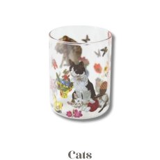 画像4: 【Nathalie Lete】【４種セット♪】Heat resistant Middle glass｜ナタリー・レテ　耐熱ガラスコップ｜Jungle/Cats/Rabbits/Circus｜猫ねこネコ (4)
