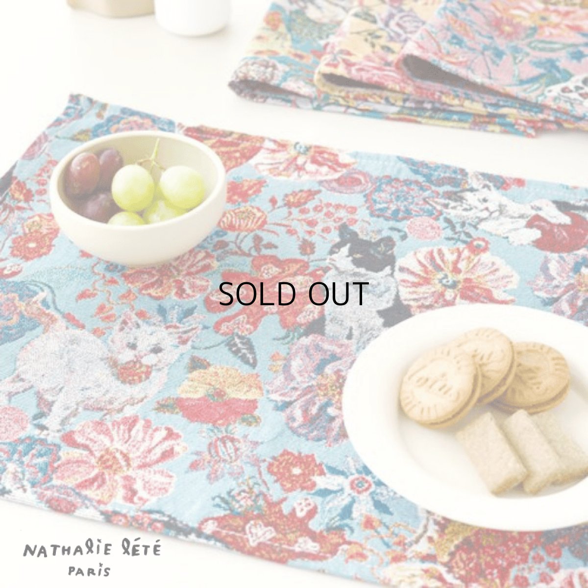 画像3: 【Nathalie Lete】【４枚セット】プレイスマット　Cat/510203｜ランチョンマット　キャット｜テーブルウェア｜猫ネコ (3)