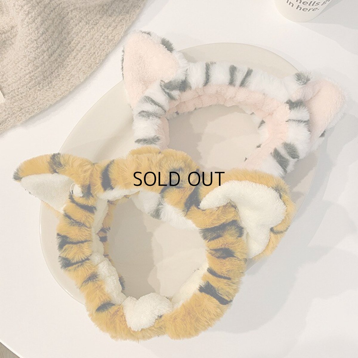 画像1: 国内発送｜バスタイムヘアアクセ　猫耳ヘアバンド　トラにゃんタイプ｜猫耳ヘッドバンド｜猫耳ターバン｜なりきりコスプレ｜バス・洗面タイム｜オシャレ可愛い　ファッション (1)