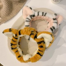 画像1: 国内発送｜バスタイムヘアアクセ　猫耳ヘアバンド　トラにゃんタイプ｜猫耳ヘッドバンド｜猫耳ターバン｜なりきりコスプレ｜バス・洗面タイム｜オシャレ可愛い　ファッション (1)