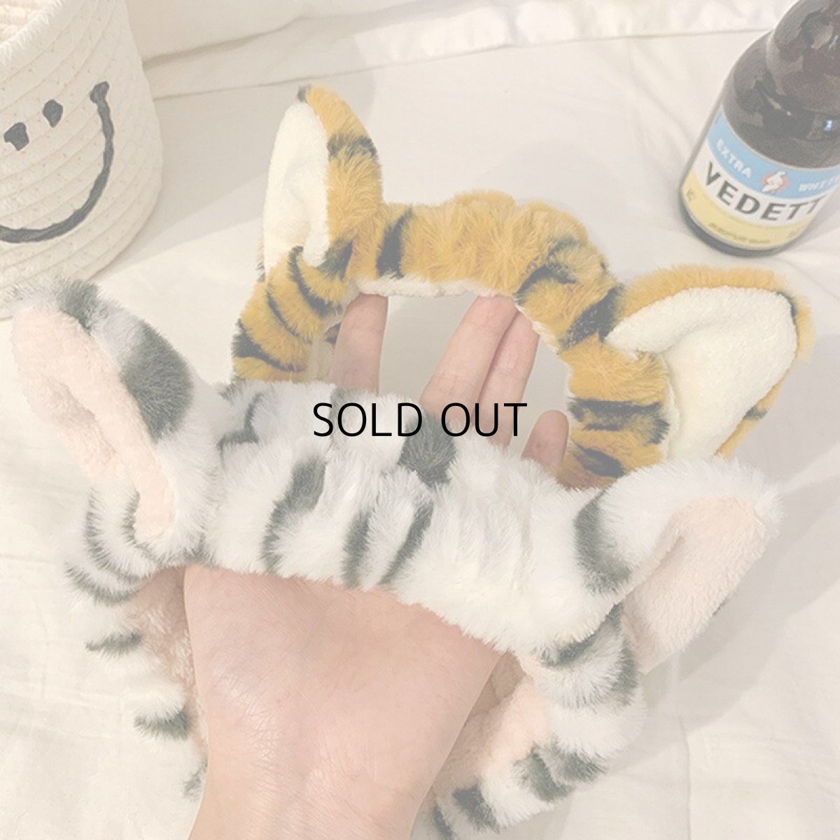 画像3: 国内発送｜バスタイムヘアアクセ　猫耳ヘアバンド　トラにゃんタイプ｜猫耳ヘッドバンド｜猫耳ターバン｜なりきりコスプレ｜バス・洗面タイム｜オシャレ可愛い　ファッション (3)