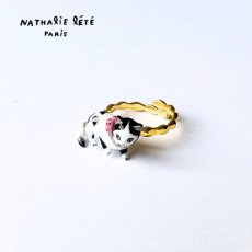 画像1: ナタリー・レテ / Nathalie Lete｜Lumps ring Cat　ぷっくり立体 つぶリング Cat（ねこ）｜フリーサイズ指輪｜ナタリーレテ｜ねこ猫ネコキャットcat (1)