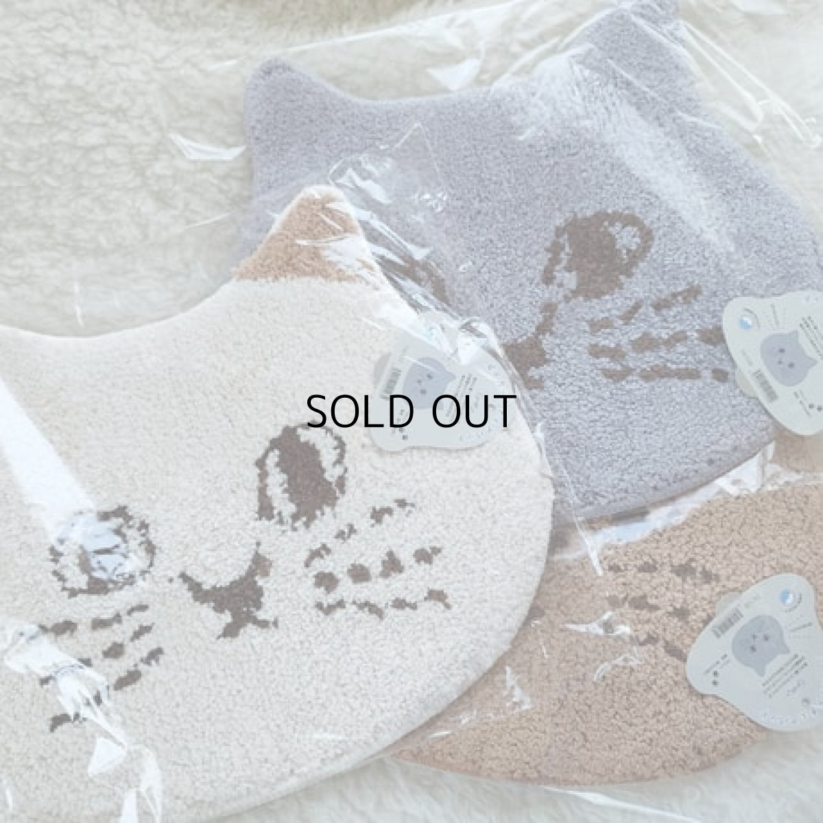 画像7: 【にゃふにゃふ】猫顔マット｜ダイカットチェアパッド｜茶　ブラウン｜猫ねこネコ (7)