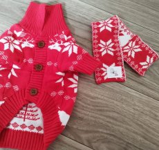 画像1: 国内発送｜ペット服　アンサンブル　マフラー付きニットカーディガン｜猫ちゃん用洋服｜オシャレ可愛い　記念撮影　プレゼント　贈り物　コスプレ (1)