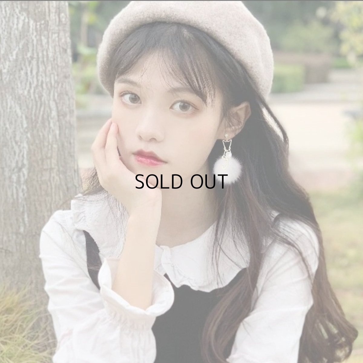 画像6: 国内発送｜アクセサリー　猫×パール×ファーピアス｜ゴールド×ホワイトパール×ホワイトファー｜にゃんこ猫ネコねこcat　オシャレ可愛い　ファッション (6)