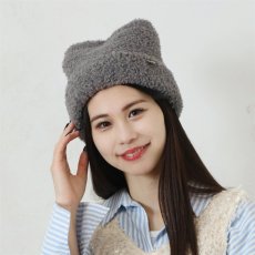画像6: 【polka polka / ポルカポルカ】ネコニットワッチ(IV) アイボリーホワイト｜猫耳ニット帽 猫耳ニットキャップ｜ 猫ネコcat (6)