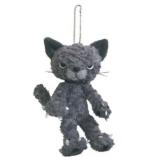 画像2: 米田民穂 / スクラッチ｜スクラッチマスコット グレイ｜ぬいぐるみキーホルダー ボールチェーン｜ねこ猫ネコキャットcat (2)