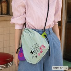 画像11: 星羊社｜宅猫スポーツ 迅速サコッシュ｜淡いブルーグレー 巾着型ショルダーバッグ｜ねこ猫ネコキャットcat (11)