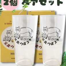 画像1: 【星羊社】【２個セット】茶虎ウヰスキー うすくちハイボールグラス 360ml(茶虎ウヰスキー)｜猫ネコねこ (1)