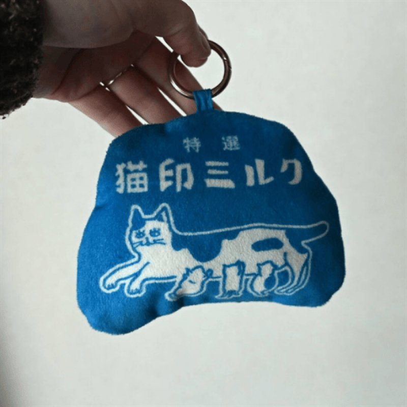 星羊社】猫印ミルク お遣い袋 ふかふか収納ポーチ付 エコバッグ(ポーチ