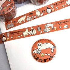 画像2: 【星羊社 / 茶虎ウヰスキー】茶虎ウヰスキー 缶バッジ付きマスキングテープ｜ねこ猫ネコcat (2)