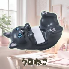 画像1: 【セトクラフト】モバイルスタンド　クロネコ（黒）｜黒猫｜猫ちゃんが可愛い肉球でスマホをピトッとキープ｜ねこcat (1)