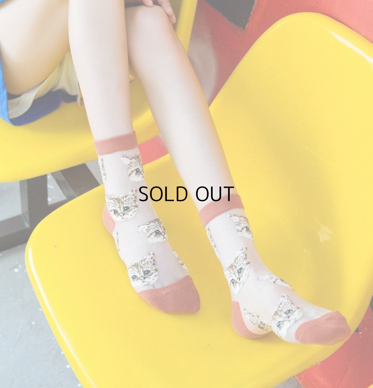 画像6: 国内発送｜透け感シアーソックス　ホワイト（白色）｜足元涼し気♪　シースルー靴下　猫総柄　オシャレ可愛い　ファッション (6)