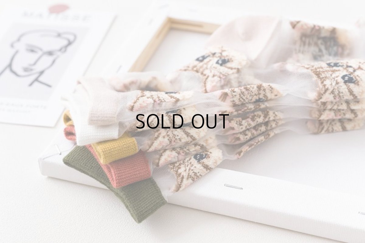 画像8: 国内発送｜透け感シアーソックス　ホワイト（白色）｜足元涼し気♪　シースルー靴下　猫総柄　オシャレ可愛い　ファッション (8)