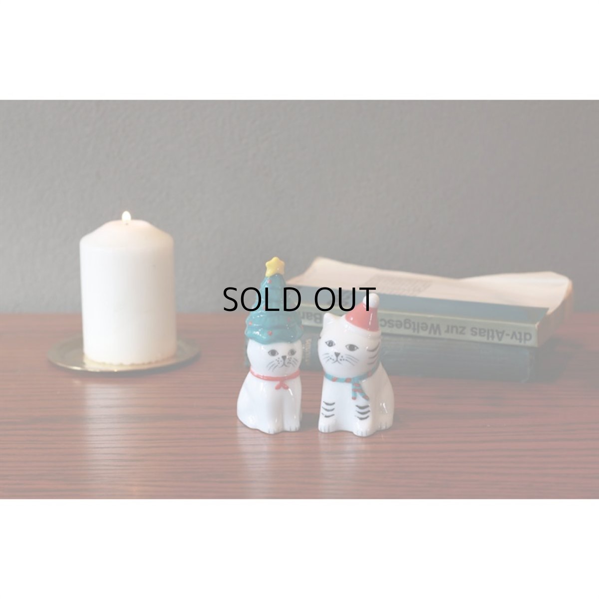 画像2: 【Zappy / ザッピー】ねこのクリスマスオブジェ ２個セット （ねこのクリスマス）｜インテリアに♪ 飾り 置き物｜猫ネコcat (2)