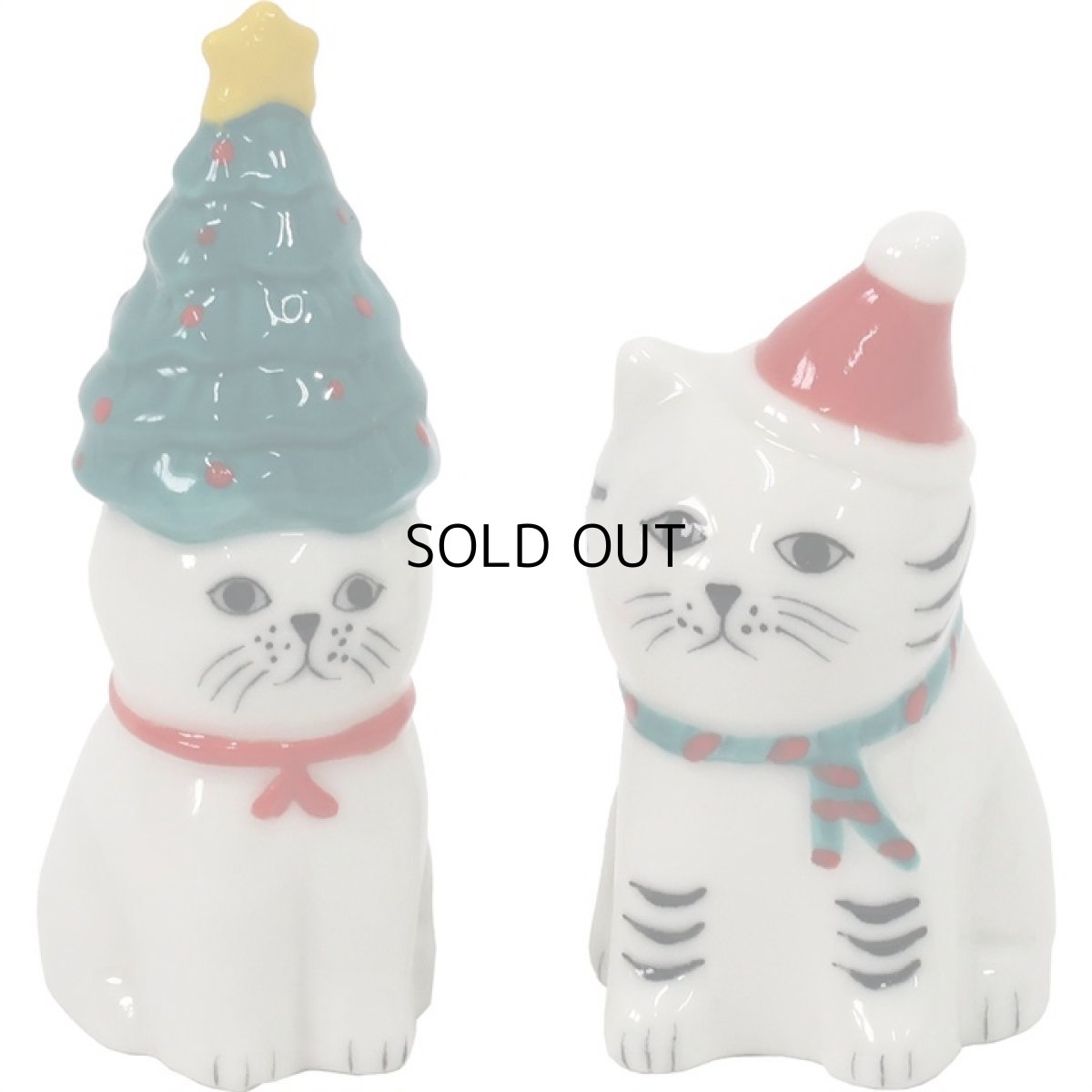 画像4: 【Zappy / ザッピー】ねこのクリスマスオブジェ ２個セット （ねこのクリスマス）｜インテリアに♪ 飾り 置き物｜猫ネコcat (4)