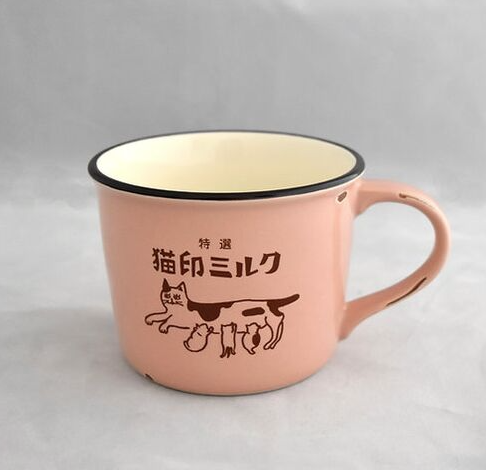 星羊社の猫印ミルク美濃焼マグカップホワイト