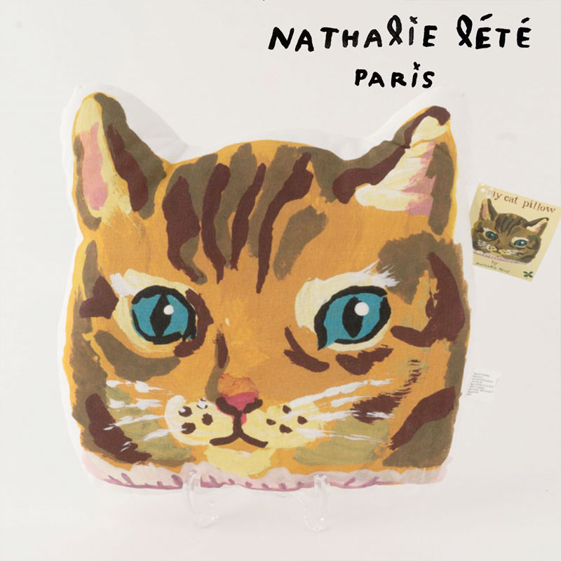 ｜【Nathalie Lete】クッション　YELLOW CAT PILLOW｜ナタリー・レテ　Maya　枕｜猫　ネコ　ねこ