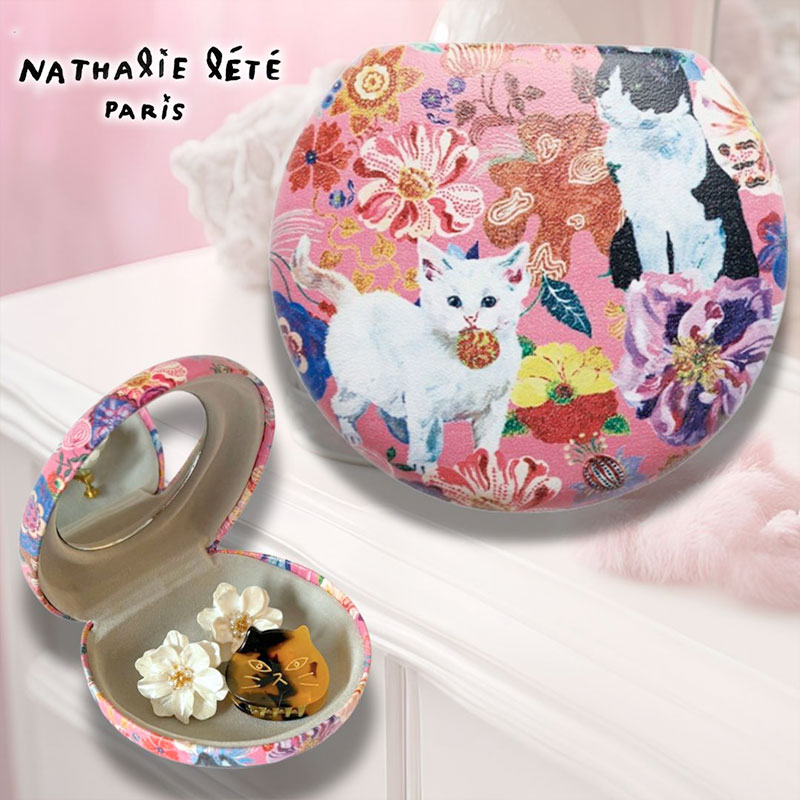 【Nathalie Lete】Multi case(Cat) ミラー付きマルチケース｜猫 ネコ ねこ｜