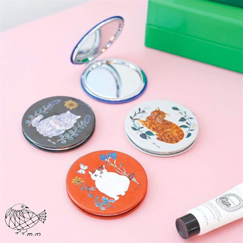 【松尾ミユキ】 Compact mirror Cats 2｜コンパクトミラー　キャッツ２｜選べるデザイン　Momo/Nala/Shima/Perle/Bushy｜ねこ 猫 ネコ