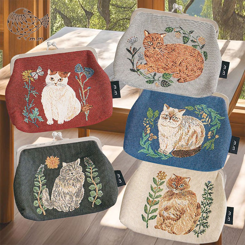 【松尾ミユキ】 Mini purse Cats 2｜がま口ポーチ財布２｜選べるデザイン　Momo/Nala/Shima/Perle/Bushy｜ねこ 猫 ネコ