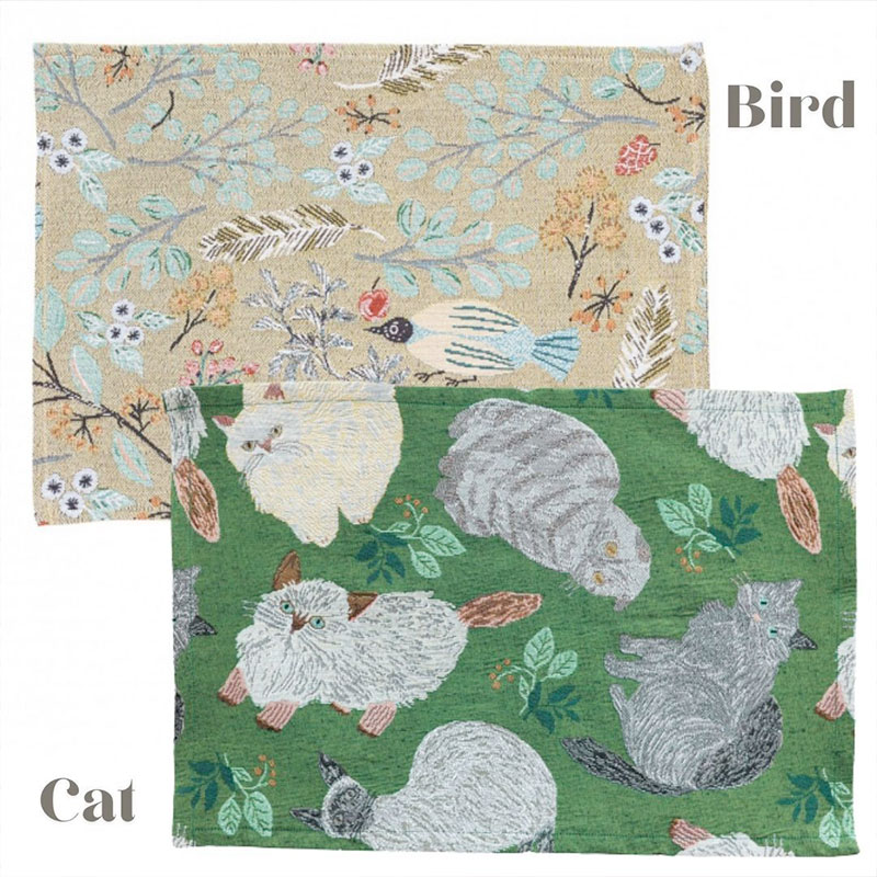 【松尾ミユキ】ばら売り☆プレイスマット  ランチョンマット｜選べるBird／Cat｜猫 ねこ ネコ