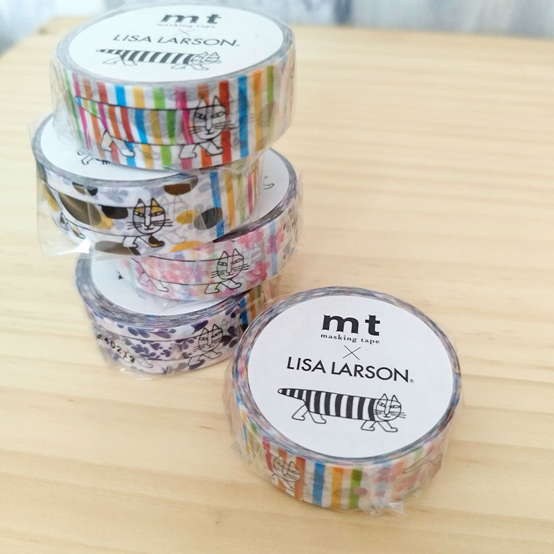 【リサ・ラーソン】マスキングテープ　mtxLisa Larson　マイキーパターン・15mm(1個)｜Mikey｜猫ネコねこ