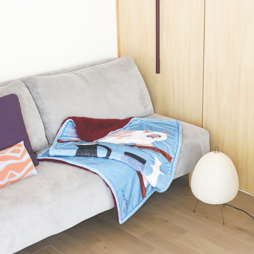 【松尾ミユキ / Matsuo Miyuki】もこもこボア ブランケット Stripe Boa Blanket｜Stripe/Fuu/Hacu選べる３種類♪ ｜猫ねこネコcat