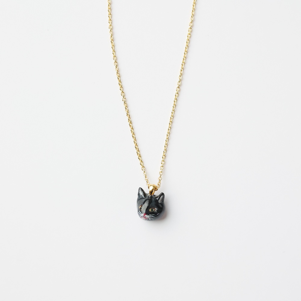 【ナタリー・レテ / Nathalie Lete】Necklace Black cat ネックレス ブラック キャット 黒猫アクセサリー｜猫ネコcat