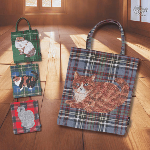 【松尾ミユキ】Mini bag cat check back｜ミニバッグ チェック｜選べる4種類　Leo/Mugi/Lin/Maron｜猫ねこネコ