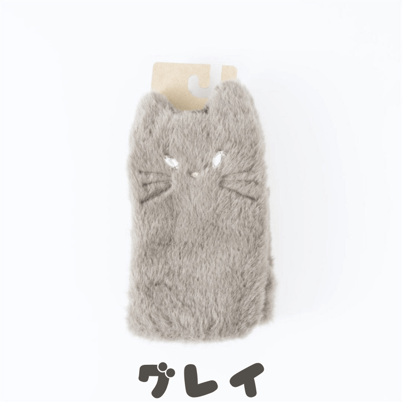 画像4: ふわふわフェイクネコファー指ぬきグローブ|3種類から選べるカラー ブラウン/グレイ/ブラック|猫ねこキャットcat (4)